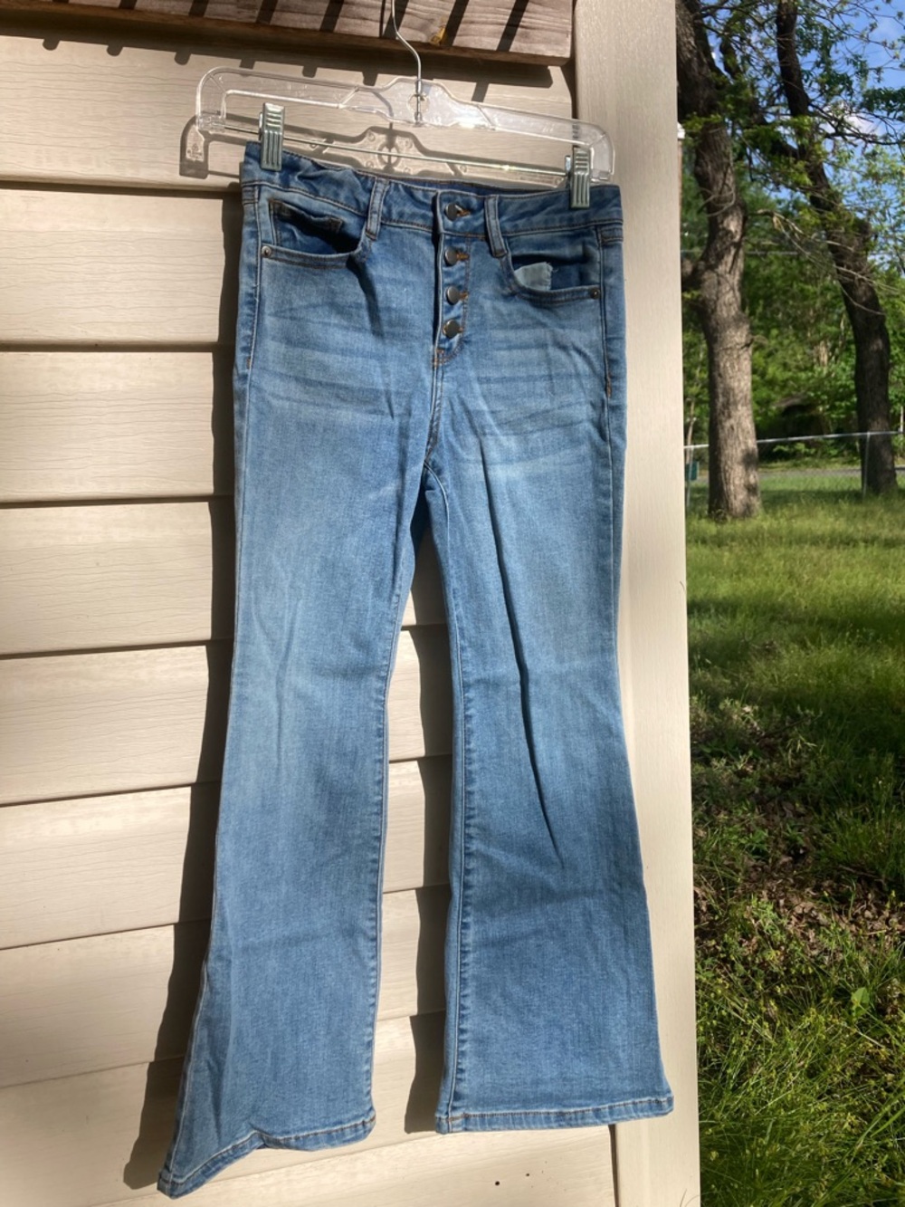 GB girls Light Blue Button-Fly Flare Jeans